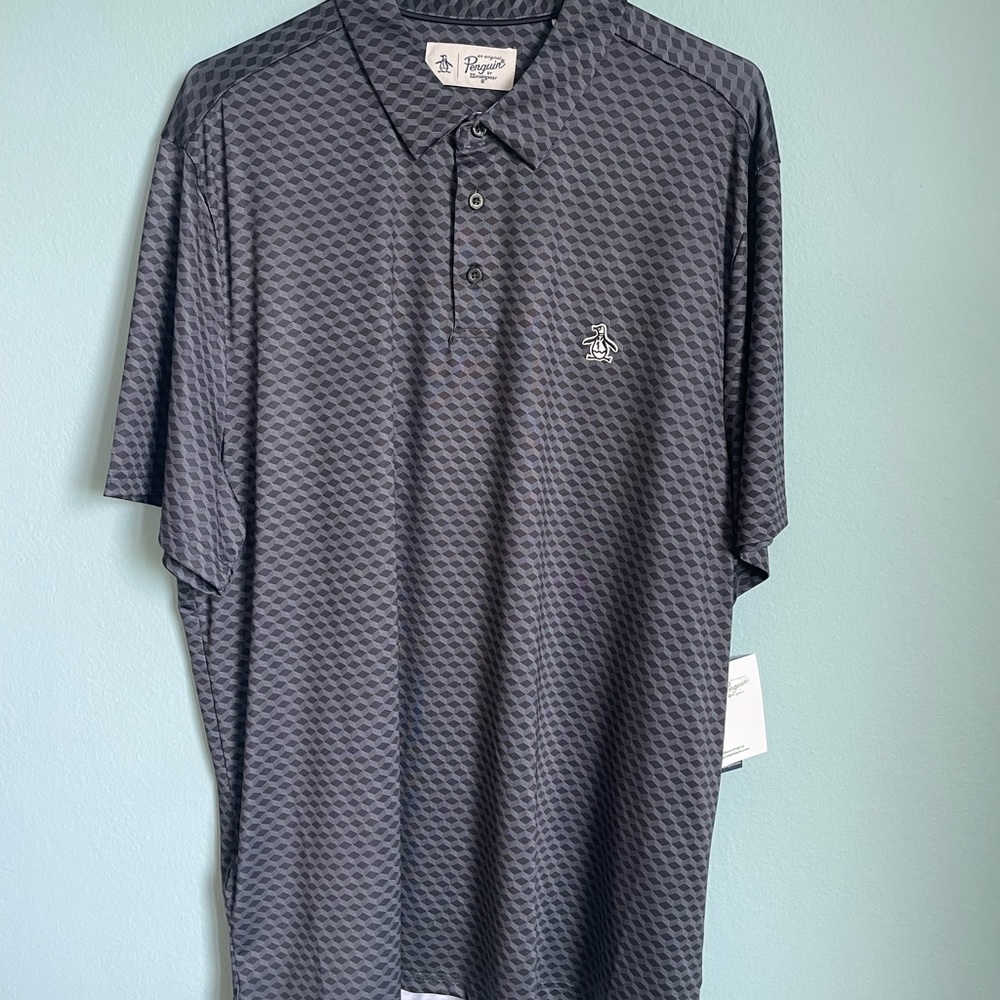 NWT Original Penguin Pete Black Golf Polo Size XL
